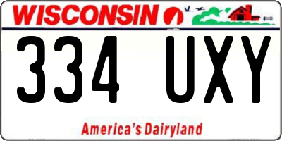 WI license plate 334UXY