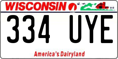 WI license plate 334UYE