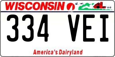 WI license plate 334VEI
