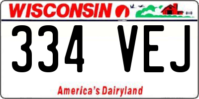WI license plate 334VEJ