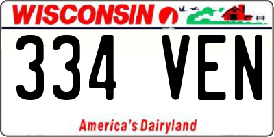 WI license plate 334VEN