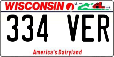WI license plate 334VER