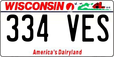 WI license plate 334VES