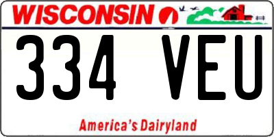WI license plate 334VEU