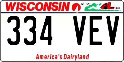 WI license plate 334VEV