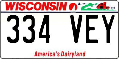 WI license plate 334VEY