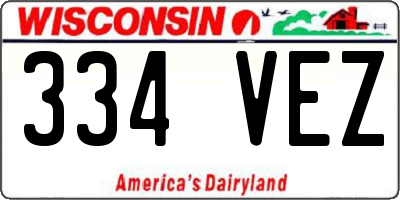 WI license plate 334VEZ