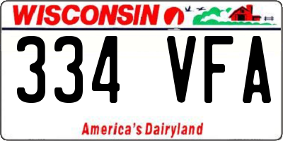 WI license plate 334VFA