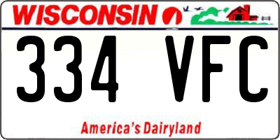 WI license plate 334VFC