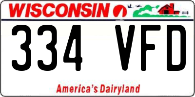 WI license plate 334VFD