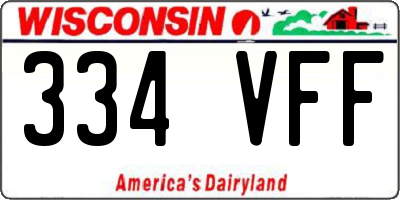 WI license plate 334VFF