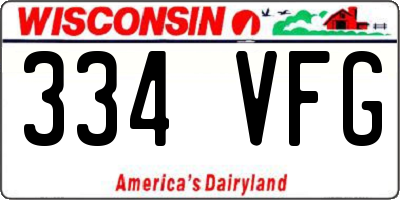 WI license plate 334VFG