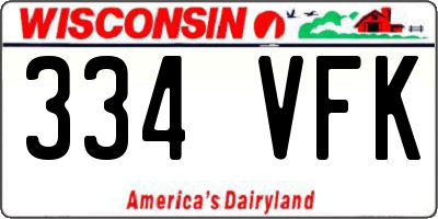 WI license plate 334VFK