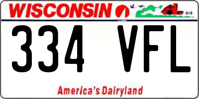 WI license plate 334VFL