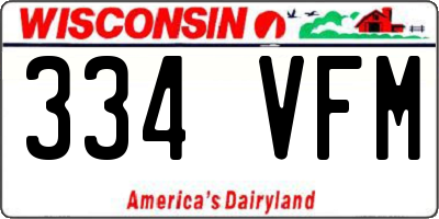 WI license plate 334VFM