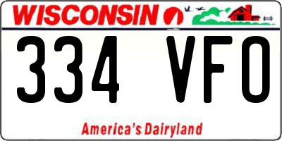 WI license plate 334VFO