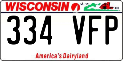 WI license plate 334VFP