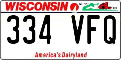 WI license plate 334VFQ