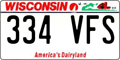 WI license plate 334VFS