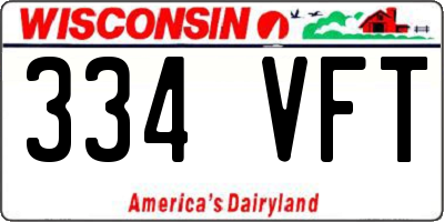 WI license plate 334VFT