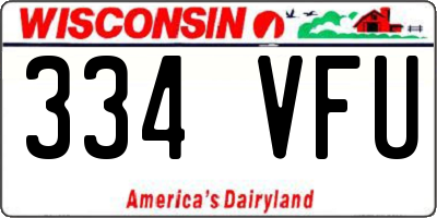 WI license plate 334VFU
