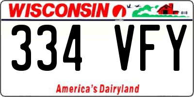 WI license plate 334VFY