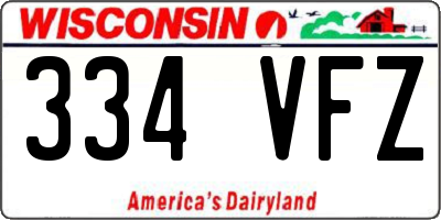 WI license plate 334VFZ