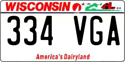 WI license plate 334VGA