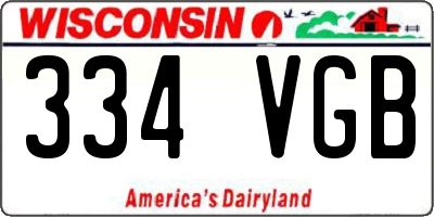WI license plate 334VGB