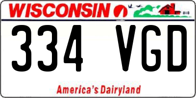 WI license plate 334VGD