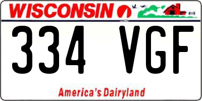WI license plate 334VGF