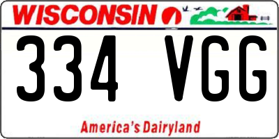 WI license plate 334VGG