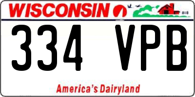 WI license plate 334VPB