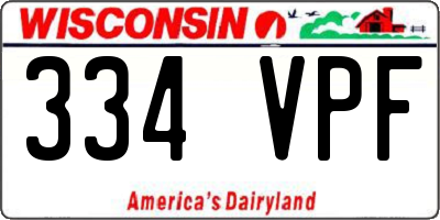 WI license plate 334VPF