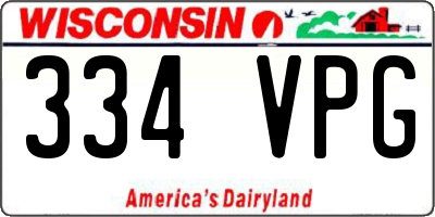 WI license plate 334VPG