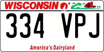 WI license plate 334VPJ