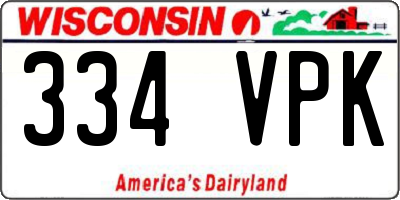WI license plate 334VPK