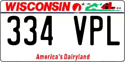 WI license plate 334VPL