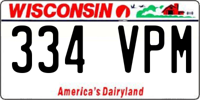 WI license plate 334VPM