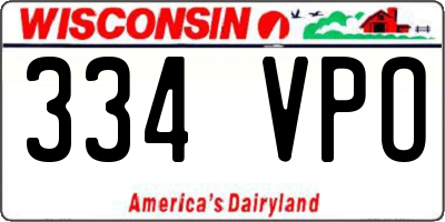 WI license plate 334VPO