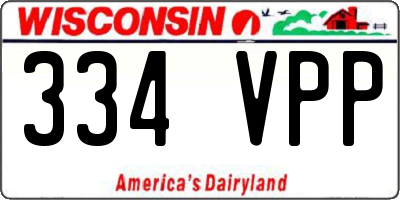 WI license plate 334VPP