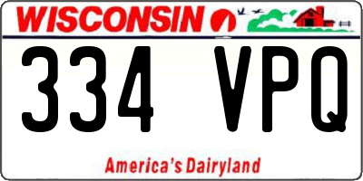 WI license plate 334VPQ