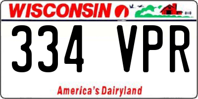 WI license plate 334VPR