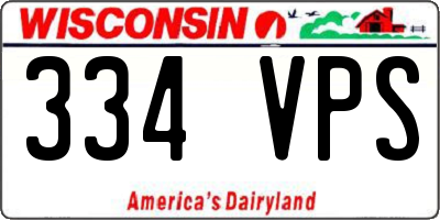 WI license plate 334VPS
