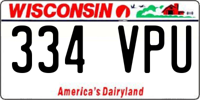 WI license plate 334VPU