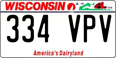 WI license plate 334VPV