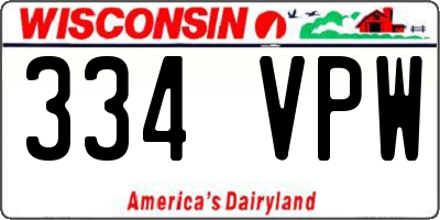WI license plate 334VPW
