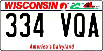 WI license plate 334VQA