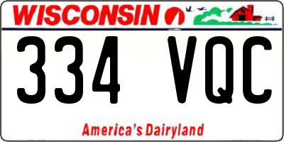 WI license plate 334VQC