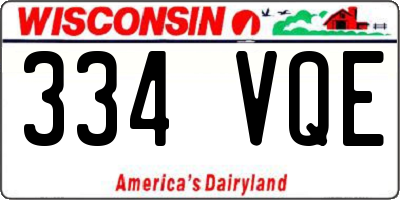 WI license plate 334VQE